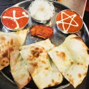 チキンティッカダブルカレーセット(ナン)/ Chicken tikka double curry set (naan)