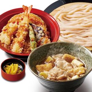 【満腹久セット】肉つけ汁うどん・海老天丼