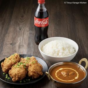 から揚げカレーライスとドリンクセット  4P Karaage Curry Rice and Drink Set