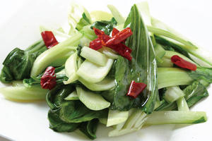 季節野菜の唐辛子炒め
