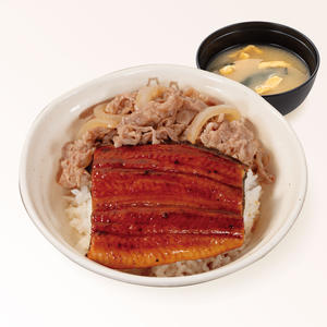 うなぎコンボ牛めし(味噌汁付)