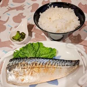 塩サバ定食(ごはん おしんこ 塩サバ 海苔)1