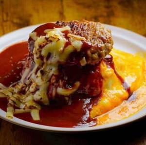 デミグラスハンバーグチーズオムライス  Demi-glace  Cheese Hamburger Omelette Rice