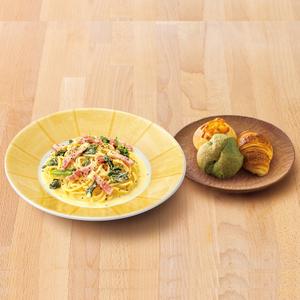 菜の花とパンチェッタのカルボナーラ<パン3個付き>