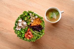 【低糖質】ボイルドサラダボウル＆ヘルシー野菜スープセット