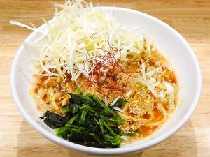 白髪葱担々麺(特製そぼろ・ほうれん草・薬味葱・フライドオニオン・白胡麻・糸唐辛子・白髪葱)