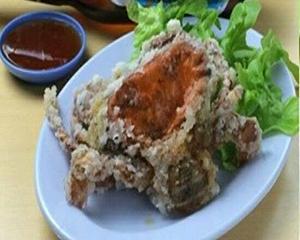 ソフトシェルクラブの唐揚げ(煮たまご付き)deep fried softcellcrab with boiled egg