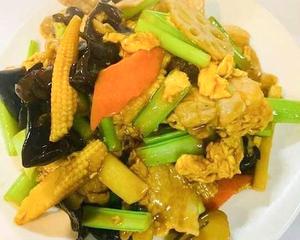 豚肉玉子ときくらげ炒め