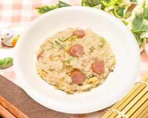 半ウインナーガーリックチャーハン