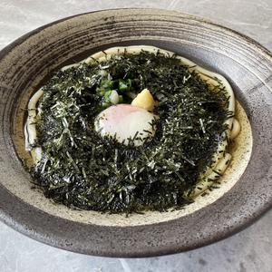 海苔温玉かけ讃岐うどん(温)/Sanuki udon with warm seaweed and hot egg