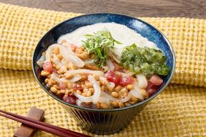 【低脂質】ヤリイカとまぐろの納豆ねば丼 Squid ＆ Maguro Natto Neba-Don