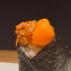 豚キムチ＆卵黄醤油漬け
