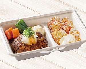 鶏竜田＆大葉おろしハンバーグセット