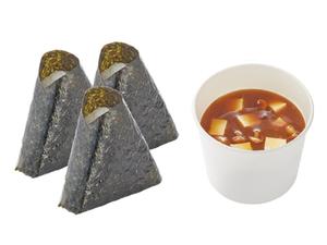 選べるおむすび3個＆豆腐となめこの赤だしセット