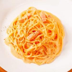 明太子入りのピンクカルボナーラ Pink Carbonara with Spicy Fish Roe