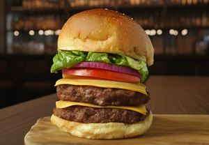 国産牛プレミアムダブルチーズバーガー(ポテト付)