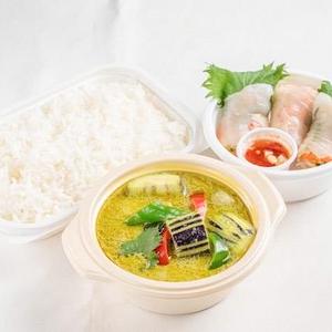 グリーンカレーと生春巻きセット Green Curry Nama Harumaki set