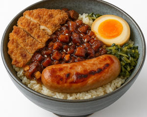 魯肉飯DX(チキンカツ＆黒豚ソーセージ)