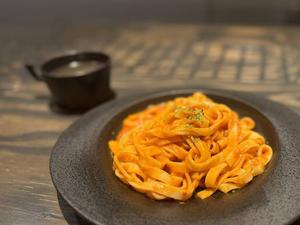 蟹のトマトクリームパスタ+スープセット