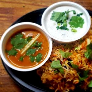 ビリヤニカレー、ライタ付き【Biriyani with Curry ＆ Raita】