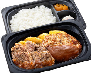 やわらかカットステーキ約120g＆ハンバーグ弁当