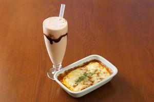 カレー+チョコバナナジュース