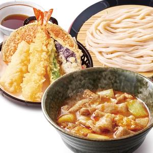 旨辛肉つけ汁うどん 天ぷら盛りセット