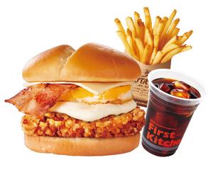クリームクリームチーズチキン竜田バーガーセット
