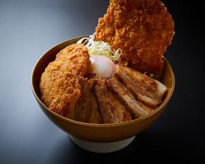 炙り豚バラヒレカツ丼