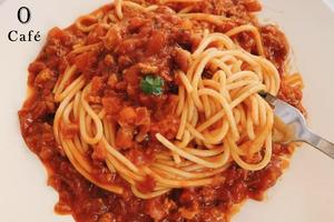 トマトミートソースのパスタです