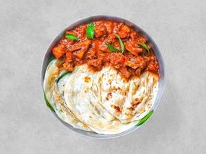3pcs Roti with Chicken Curry 3つのロティとチキンカレー