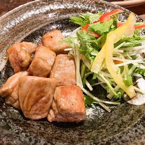 マグロの角切り柚子胡椒炒め