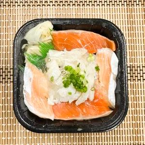 丼丸 サーモン緑側丼 Salmon Flounder Edge Rice Bowl