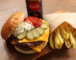 F-1154】ダブルチーズバーガーセットDouble cheese burger Set