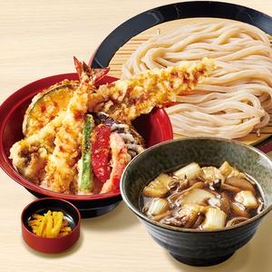 久兵衛屋 【満腹久セット】きのこ肉つけ汁うどん・上穴子天丼