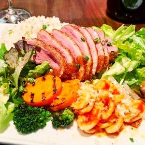 カモ肉の低温調理ロースト弁当