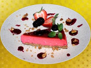 ピンクのチーズケーキ Pink NY cheesecake