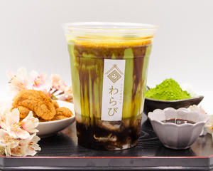 黒糖抹茶わらび餅ドリンク Brown sugar green tea warabi mochi drink