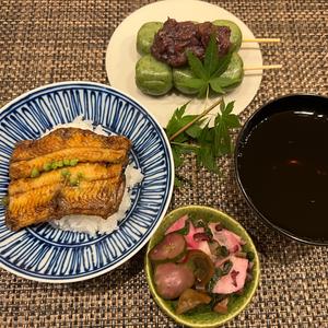 鰻蒲焼き(三河一色鰻) 茶漬けセット+よもぎ小倉団子(2本)