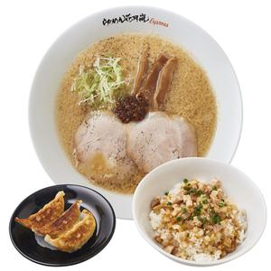 嵐げんこつらあめん・餃子3個炙りチャーシュー丼しセット