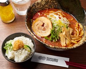 赤辛魚介らーめん+ミニ大根おろしご飯セット