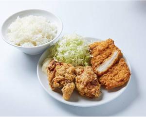 唐揚げとんかつ定食