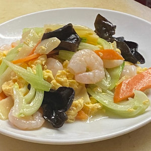 エビと玉子の野菜炒め