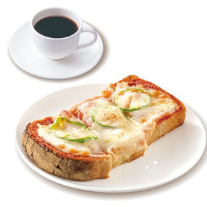 上島珈琲店 ピザトーストセット(ラージサイズドリンク付き)