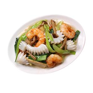 珉珉 野菜とエビとイカの炒め