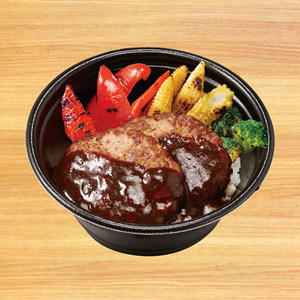 ビッグボーイ 【691】手ごねハンバーグDonハンバーグ200g(ライス大盛り・野菜倍盛り)