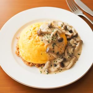 きのこクリームオムライス