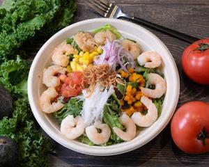ガーリックシュリンプとボイルエビのサラダ Double shrinp salad