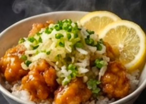 ねぎ塩レモン唐揚げ丼