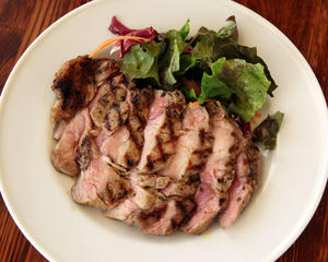 北海道旭山ポークの肩ロースグリル Grilled ASAHIYAMA Pork Shoulder Loin from Hokkaido.